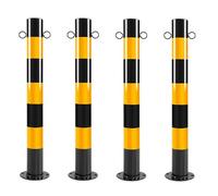 Bornes de stationnement, Lot de 4 boulons inclus for la signalisation routière et la barrière d'allée, finition blanche(Yellow)