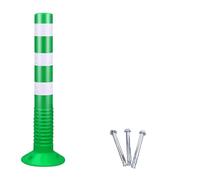 Bornes de stationnement, poteaux de délimitation de Circulation de 76 cm avec Colliers réfléchissants - Paquet de 4 cônes de sécurité Verts pour stationnements et sécurité routière, poteaux