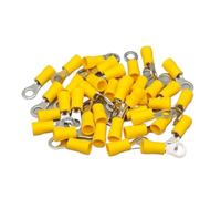 Bornes électriques, Lot de 100 cosses à sertir type O isolées en cuivre PVC, modèle RV, plusieurs tailles, multicolores(Yellow,RV25)