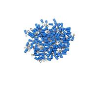 Bornes électriques, Lot de 50 cosses à sertir rondes isolées en laiton for fil électrique, bleu, plusieurs tailles(RV24s)