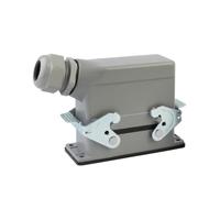 Bornes en cuivre et en Aluminium Connecteur rectangulaire Robuste HDC HE 024 01, Prise d'aviation, Canal Chaud, Machine-Outil, enfichable, étanche 16A(10core 2 Buckle Side)