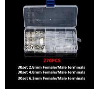 Bornes Isolé Fil Électrique Frisure 2,8/4,8/6,3 Mm Connecteurs Spade Assortiment Avec Box(270Pcs)