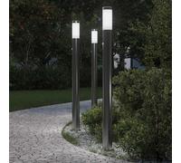 Bornes lumineuses avec détecteur lot de 3 110 cm acier inoxydable IP44 vidaXL