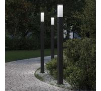 Bornes lumineuses avec détecteur lot de 3 110 cm noir IP44 vidaXL