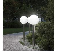 Bornes lumineuses avec détecteur lot de 3 80 cm acier inoxydable IP44 vidaXL