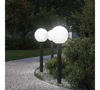 Bornes lumineuses avec détecteur lot de 3 80 cm noir IP44 vidaXL