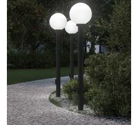 Bornes lumineuses avec sortie lot de 3 120 cm noir IP44 vidaXL