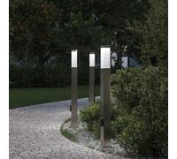 Bornes lumineuses avec sortie lot de 3 80 cm acier inoxydable IP44 vidaXL