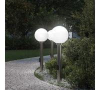 Bornes lumineuses avec sortie lot de 3 80 cm acier inoxydable IP44 vidaXL