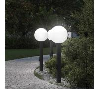 Bornes lumineuses avec sortie lot de 3 80 cm noir IP44 vidaXL