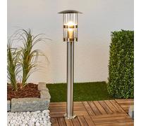 Bornes lumineuses Lindby Noemi, grise, acier inoxydable, 80 cm, IP44 Noemi Lindby, dimmable, gris, Inox, Moderne