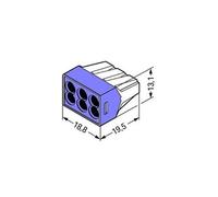 Boîte de 50 bornes de connexion automatiques transparentes 6 fils (1-2.5MM) - WAGO - 773-106