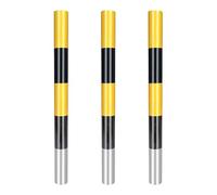 Bornes réfléchissantes en Acier - Poteaux de sécurité pour parkings et Zones de Circulation - Lot de 3 bornes Noires résistantes pour la Protection des garages et des par
