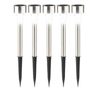 Bornes solaires à LED - PEARL - Lot de 5 - Capteur de luminosité - Énergie solaire - Blanc