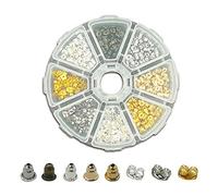 Bornfeel Fermoirs Boucles d'oreilles 8 en 1 Kit Fermoirs Embouts 400 Pièces Argent Or Bronze Forme de Balle Papillon pour Boucles d'oreille la Fabrication de Bijoux
