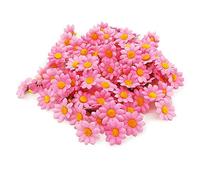 Bornfeel Gerbera Marguerite Fleurs Artificielle 100 Pièces Fausse Marguerite en Tissu Têtes Décorations pour Mariage Partie Anniversaire Artisanat Interieur Extérieur2 Couches de Pétales Soie