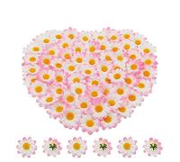 Bornfeel Gerbera Marguerite Fleurs Artificielle 100 Pièces Fausse Marguerite en Tissu Têtes Décorations pour Mariage Partie Anniversaire Artisanat Interieur Extérieur2 Couches de Pétales Soie