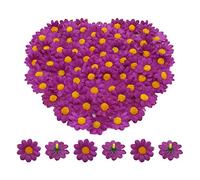 Bornfeel Gerbera Marguerite Fleurs Artificielle 100 Pièces Fausse Marguerite en Tissu Têtes Décorations pour Mariage Partie Anniversaire Artisanat Interieur Extérieur2 Couches de Pétales Soie