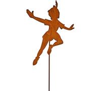 Bornhöft Piquet de jardin comme Fée Clochette - En métal rouillé - Décoration de jardin - Rouille noble - 60 cm - Peter Pan