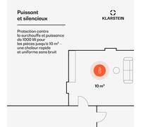 Bornholm Single radiateur à convection Minuterie 1000 watts 70 m²