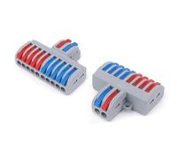 Bornier à connexion rapide 2 entrées 10 sorties, paquet de 6, séparateur fil domestique, for fils durs et souples 0,1 mm², Nylon Barrette de connexion