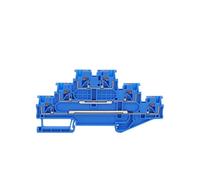 Bornier à insertion à 3 niveaux PT-1.5-3L for connecteurs de fils triple couche 1,5 mm², bornier électrique sur rail DIN PT 1.5-3L(PT1.5-3L-blue,10 Pcs)