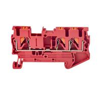 Bornier à Rail Din double PT 2.5, 3 conducteurs, ressort enfichable, alimentation sans vis, connecteur de fil conducteur, 10 pièces(Red)