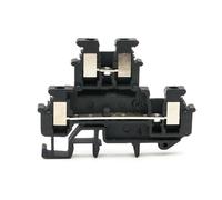 Bornier à rail DIN MBKKB-2.5, 50 pièces, connexion à vis à double niveau, conducteur en cuivre de 0,14 à 2,5 mm for armoire de commande industrielle(MBKKB-2.5-BLACK)