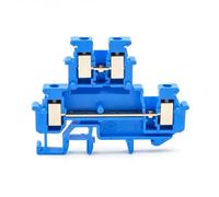 Bornier à rail DIN MBKKB-2.5, 50 pièces, connexion à vis à double niveau, conducteur en cuivre de 0,14 à 2,5 mm for armoire de commande industrielle(MBKKB-2.5-BLUE)