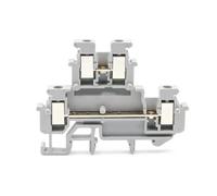 Bornier à rail DIN MBKKB-2.5, 50 pièces, connexion à vis à double niveau, conducteur en cuivre de 0,14 à 2,5 mm for armoire de commande industrielle(MBKKB-2.5-Gray)