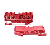 Bornier à ressort 4 fils 2,5 mm² PT2.5-QUATTRO for panneau de commande industriel (10 pièces)(PT-2.5-QUATTRO-RED)