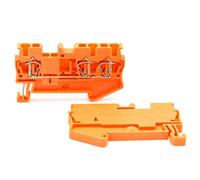 Bornier à ressort double fil 2,5 mm² ST 2.5-TWIN for rail DIN, 300 V, for panneau de commande industriel, 10 pièces(ST-2.5-TWIN-ORANGE)