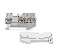 Bornier à ressort double fil 2,5 mm² ST 2.5-TWIN for rail DIN, 300 V, for panneau de commande industriel, 10 pièces(ST-2.5-TWIN-GRAY)