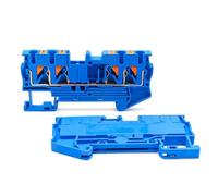 Bornier à ressort PT2.5-QUATTRO for rail DIN, 4 fils, 2,5 mm², 10 pièces, for panneau de commande industriel(PT-2.5-QUATTRO-BLUE)