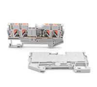 Bornier à ressort PT2.5-QUATTRO for rail DIN, 4 fils, 2,5 mm², 10 pièces, for panneau de commande industriel(PT-2.5-QUATTRO-GRAY)