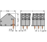 Bornier à ressort WAGO 806-104 1.50 mm² Nombre de pôles 4 gris 200 pc(s)