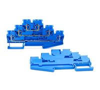 Bornier à trois niveaux ST 2,5-3L, 10 pièces, rail DIN 2,5 mm, système de câblage industriel compact(ST 2.5-3L-BLUE)