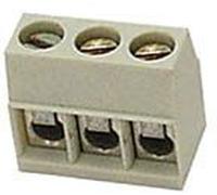 Bornier a vis, 3 poles, type carre, ivoire, au pas de 5mm