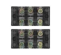 Bornier à Vis Double Rangée, Bloc de Jonction Électrique 6 Positions, 60A 600V, Lot de 2 pcs - Conductivité Optimale, Coque Transparente en PC, Installation Facile (3 bits (603))