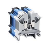 Bornier à vis for rail DIN UK-5N, 100 pièces, 24 A, 500 V, AWG24-10, connecteur électrique polyvalent(Yellow)