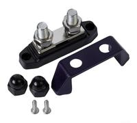 Bornier avec couvercle pour acheminement d'alimentation de batterie 12 V 48 V dans les véhicules actuels véhicules tout-terrain et systèmes d'alimentation mobiles (10 mm, noir)