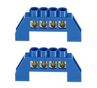 Bornier bleu à 4 positions pour barre de bus en laiton avec bornes à vis pour boîte électrique (2 pièces)