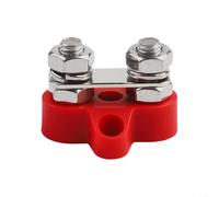 Bornier de batterie M8, boîte de jonction de distribution d'alimentation à double poteau avec écrous en acier inoxydable, 12-48 V CC 80 A barre omnibus pour voiture, camping-car, bateau (rouge)