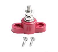 Bornier de batterie robuste 12 V 24 V Boîte de jonction de distribution d'énergie Boulons en acier inoxydable en laiton pour camions solaires RV Marine (M6-rouge)