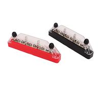 Bornier de Distribution d'énergie, 1 Paire, 10 Bornes, Barre Omnibus à Vis M4 48 V 150 A M6 pour Bateau de Voiture (4 goujons M6, 6 vis M4.)