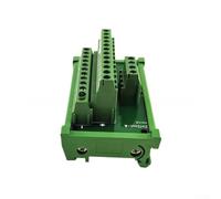 Bornier de distribution d'énergie, 2 entrées 12 sorties DIN Rail Mount, courant total 25 A, boîtier en PVC, vert, pour panneaux de commande industriels