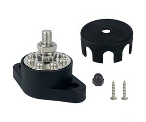 Bornier de distribution d'énergie à 8 points avec bornes filetées M6 M8 M10 compatible avec les installations électriques de yacht de camping-car (M10 noir)