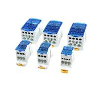Bornier de distribution unipolaire for ligne de dérivation, connecteur électrique for rail DIN UKK 80 A/125 A/160 A/250 A/400/500 A(Blue,UKK160A)