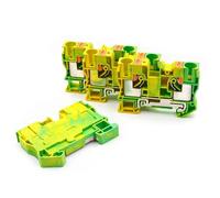 Bornier de mise à la terre PT 10-PE, 10 mm², rail DIN, for câblage électrique robuste, usage industriel, 10 pièces