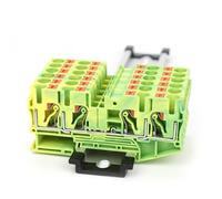 Bornier de mise à la terre PT6-QU-PE sur rail DIN, connecteur de fils électriques de 6 mm, 5 pièces(5 Pcs)